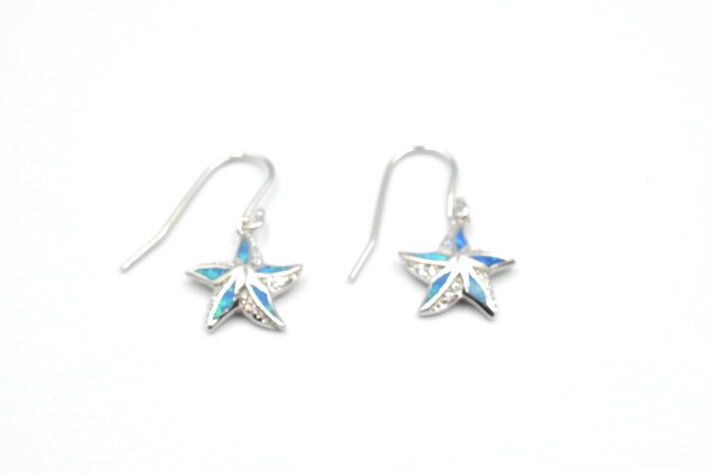 silver earrings with opal 