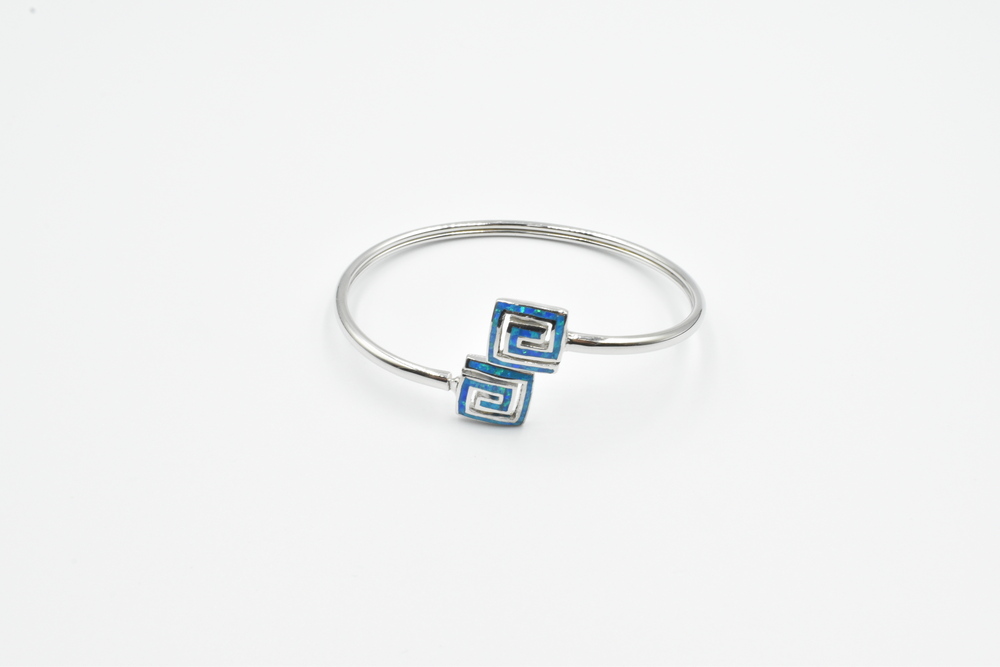 silver bracelet with opal 