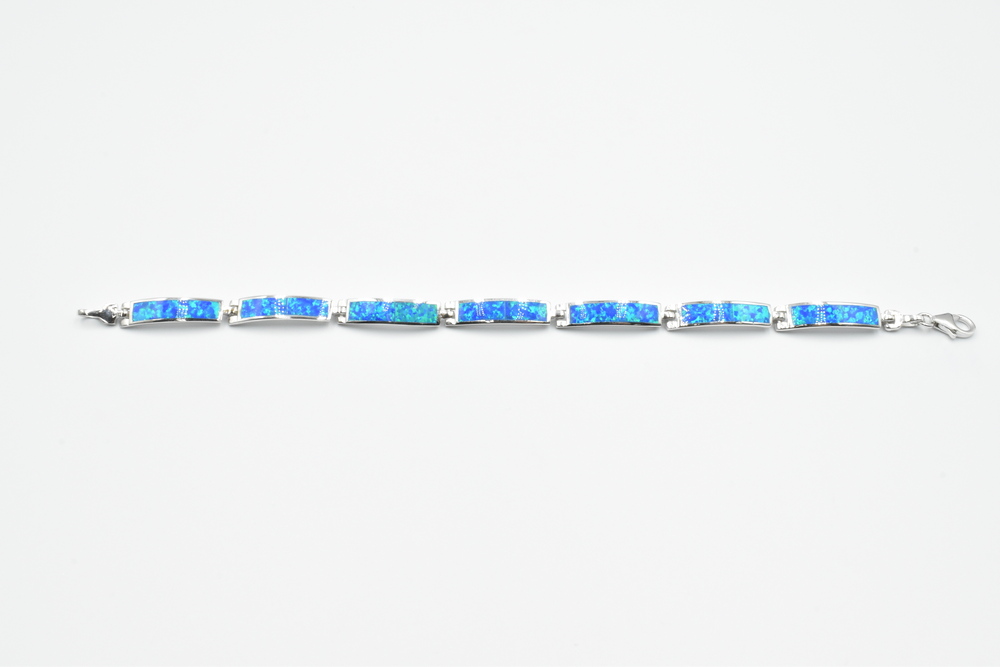 silver bracelet with opal 