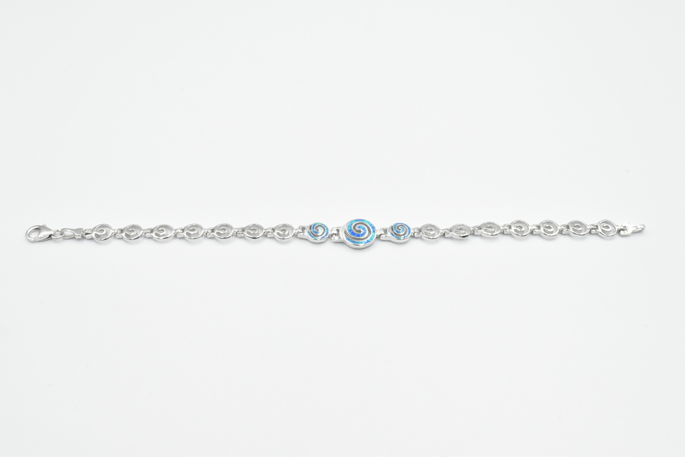 silver bracelet with opal 