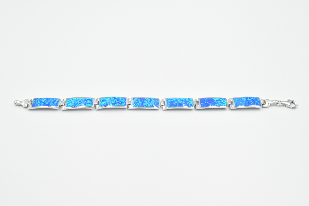 silver bracelet with opal 