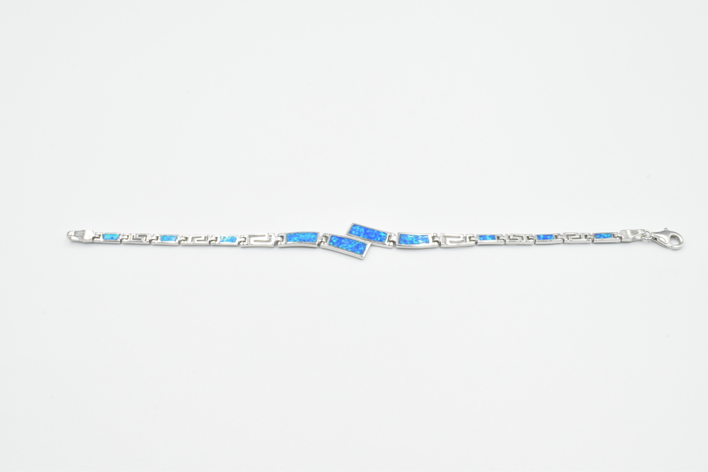 silver bracelet with opal 