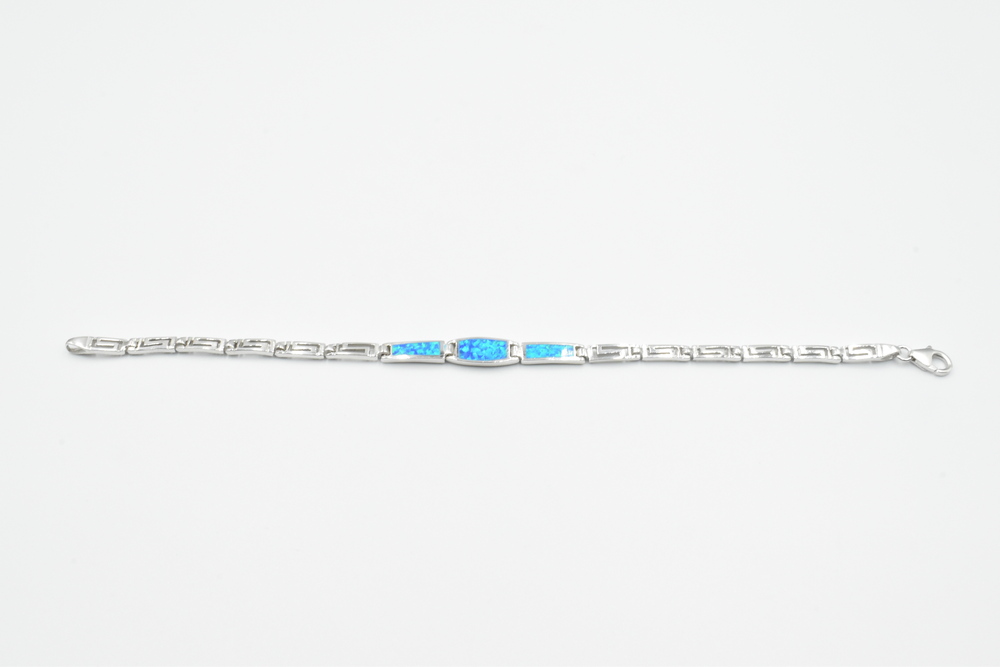 silver bracelet with opal 