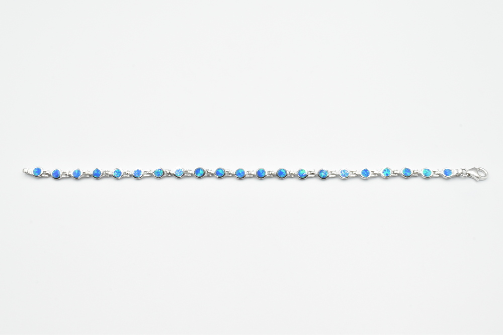 silver bracelet with opal 
