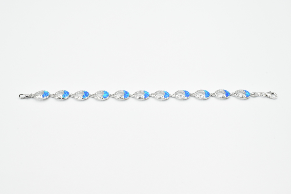 silver bracelet with opal 