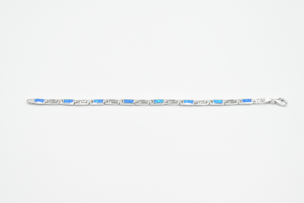 silver bracelet with opal 