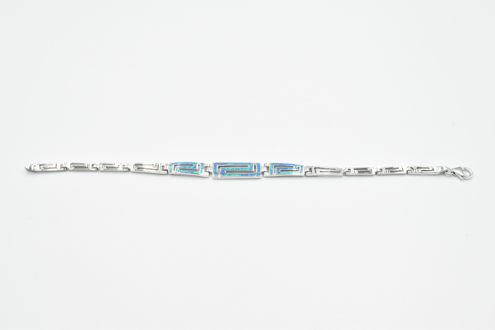 silver bracelet with opal 