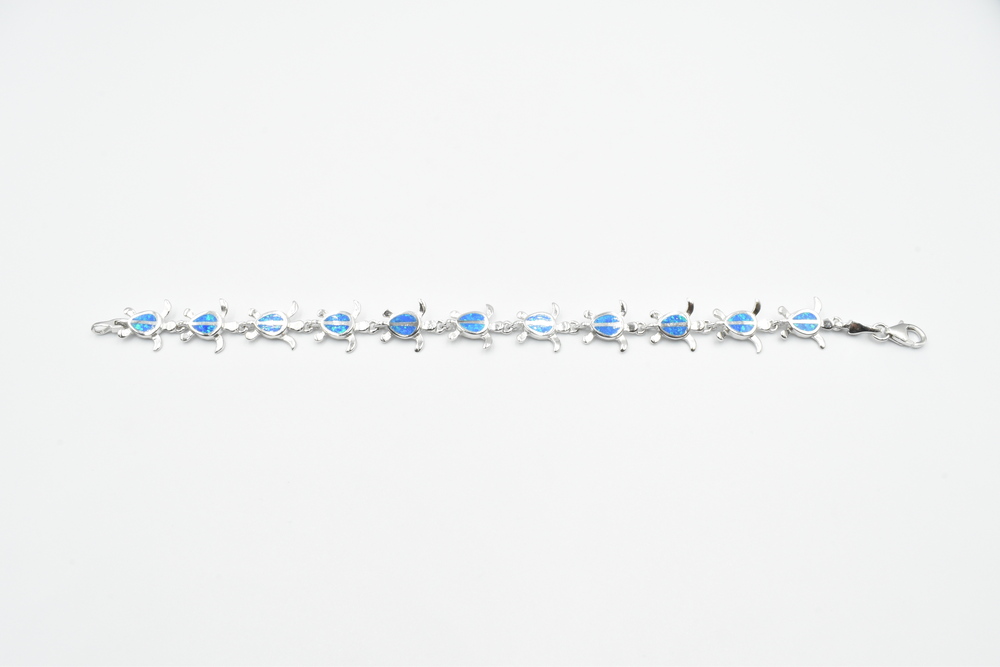 silver bracelet with opal 