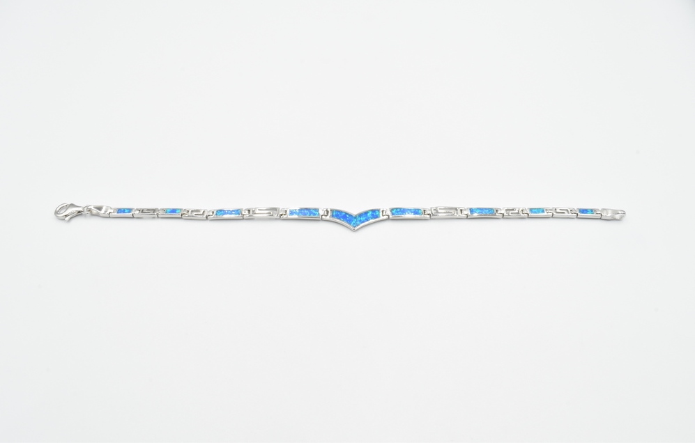silver bracelet with opal 