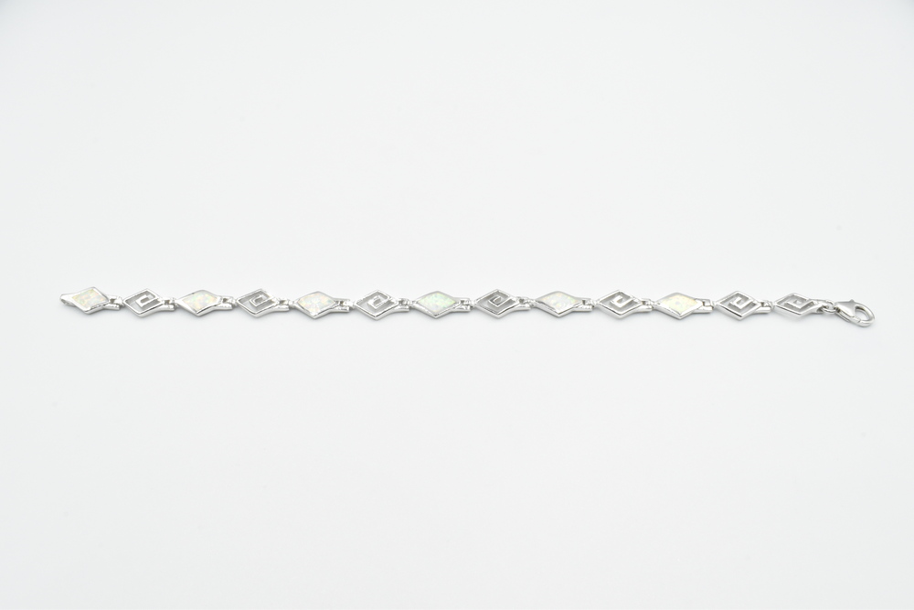 silver bracelet with opal 