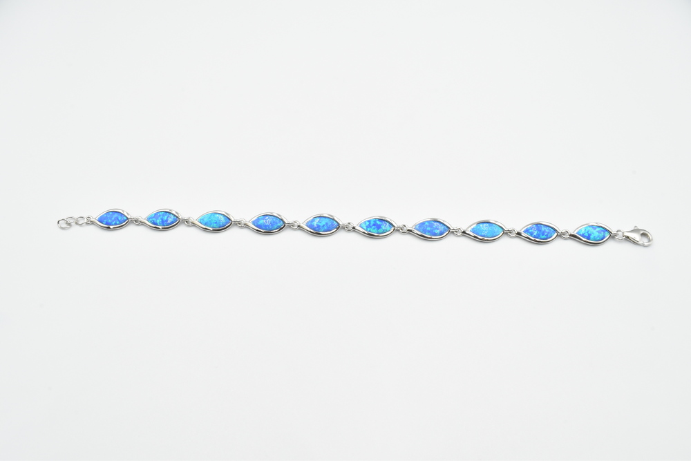 silver bracelet with opal 