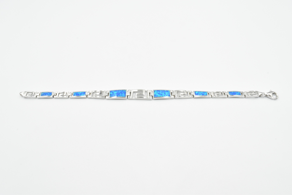 silver bracelet with opal 