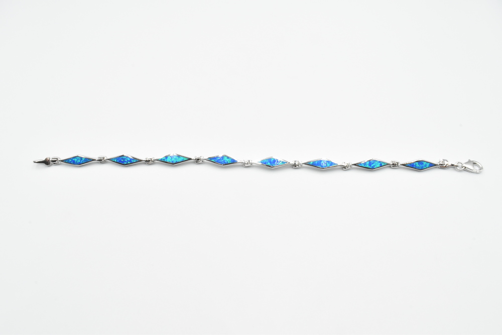 silver bracelet with opal 
