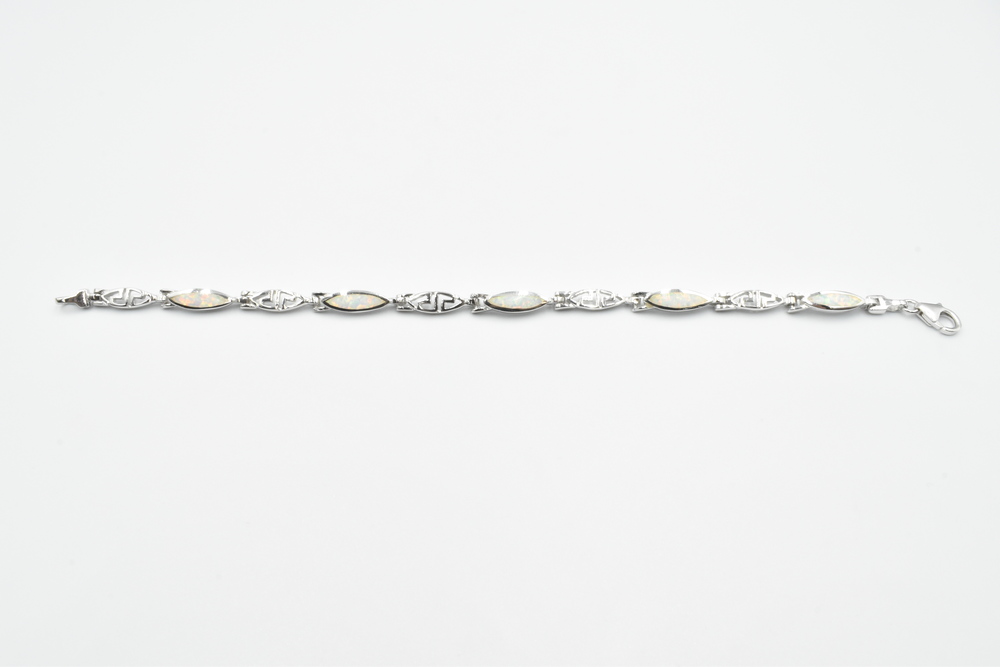 silver bracelet with opal 