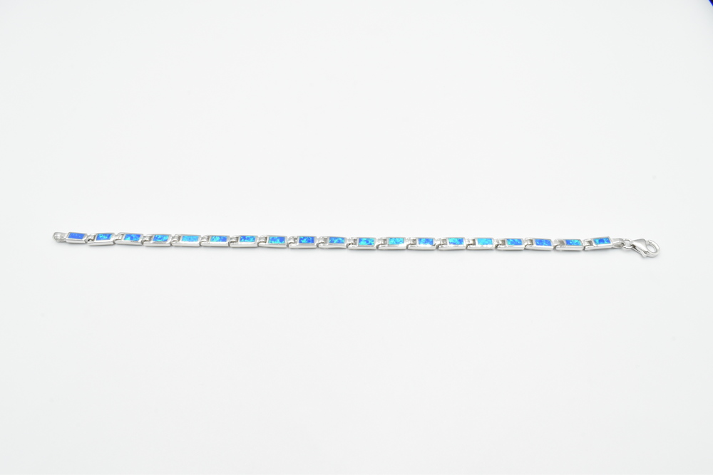 silver bracelet with opal 