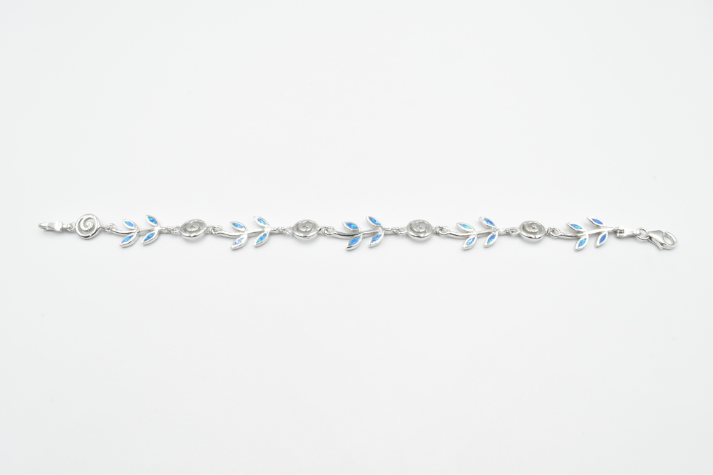 silver bracelet with opal 