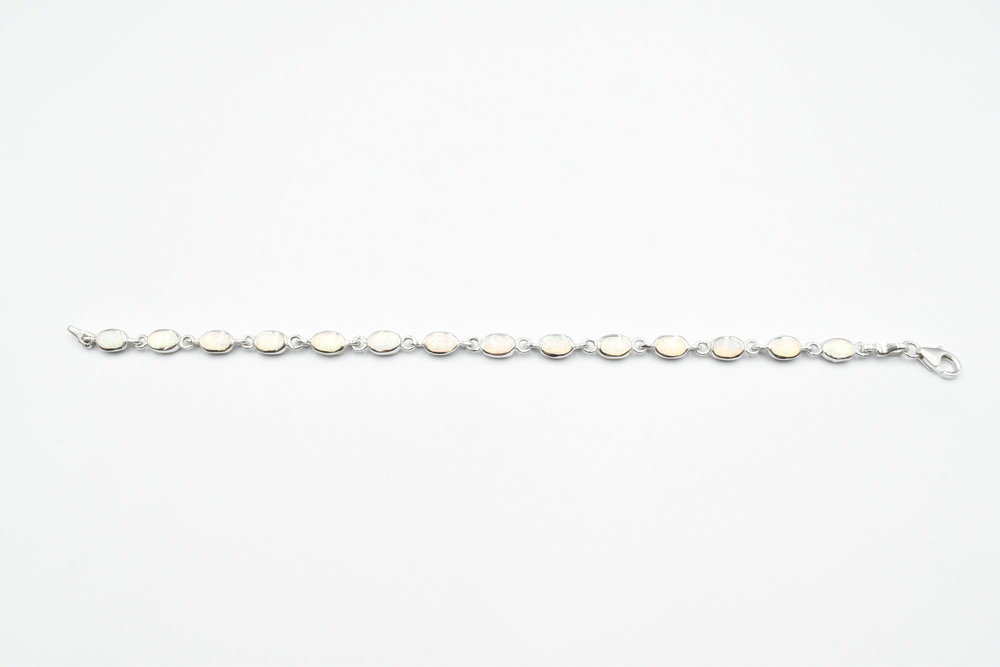 silver bracelet with opal 
