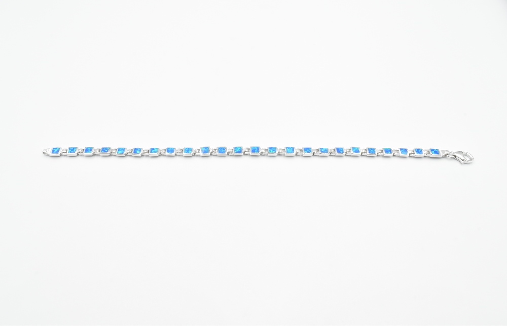 silver bracelet with opal 