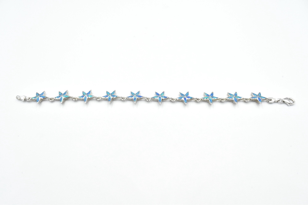 silver bracelet with opal 
