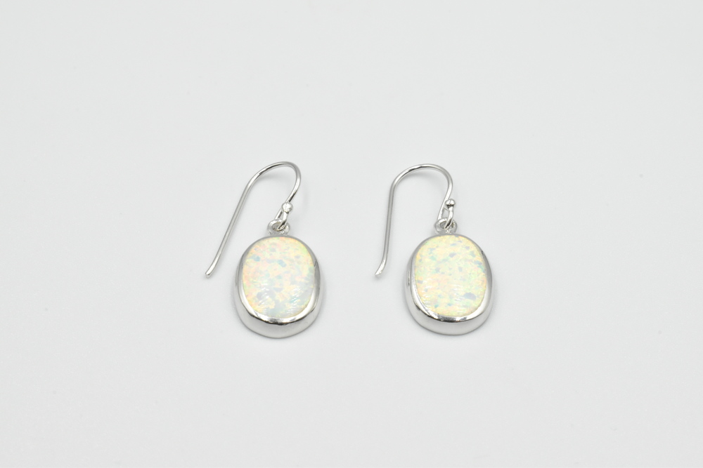 silver earrings with opal 