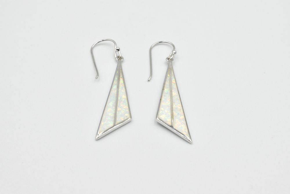 silver earrings with opal 