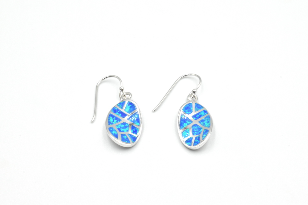 silver earrings with opal 