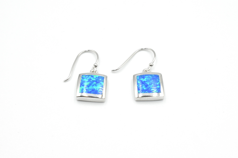 silver earrings with opal 