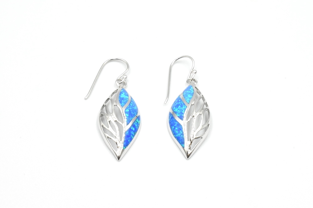 silver earrings with opal 
