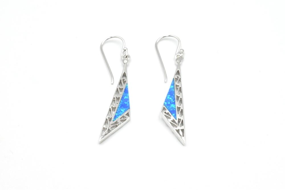 silver earrings with opal 