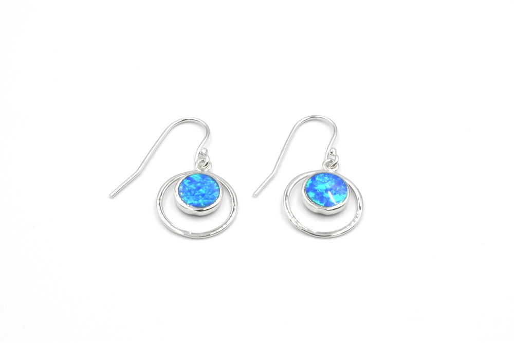 silver earrings with opal 