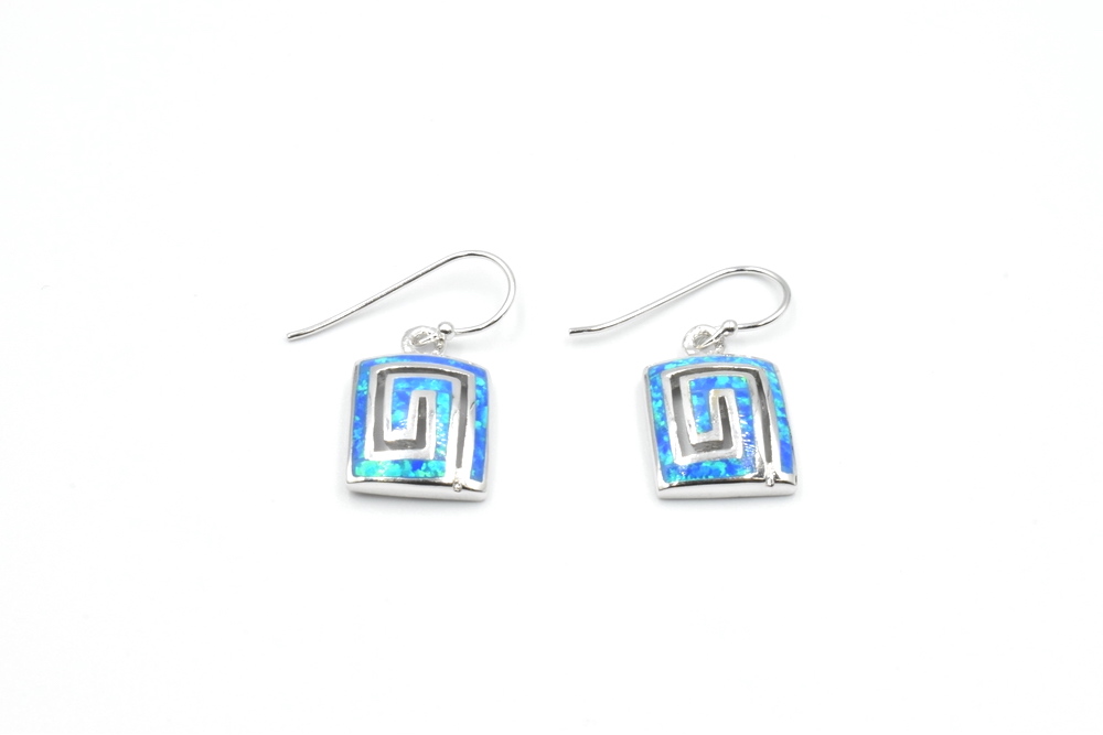 silver earrings with opal 