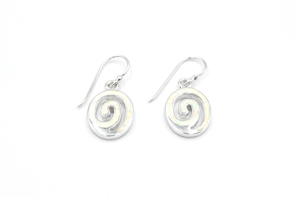 silver earrings with opal 
