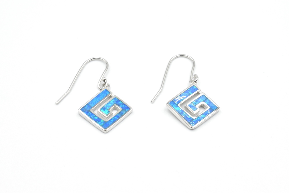 silver earrings with opal 