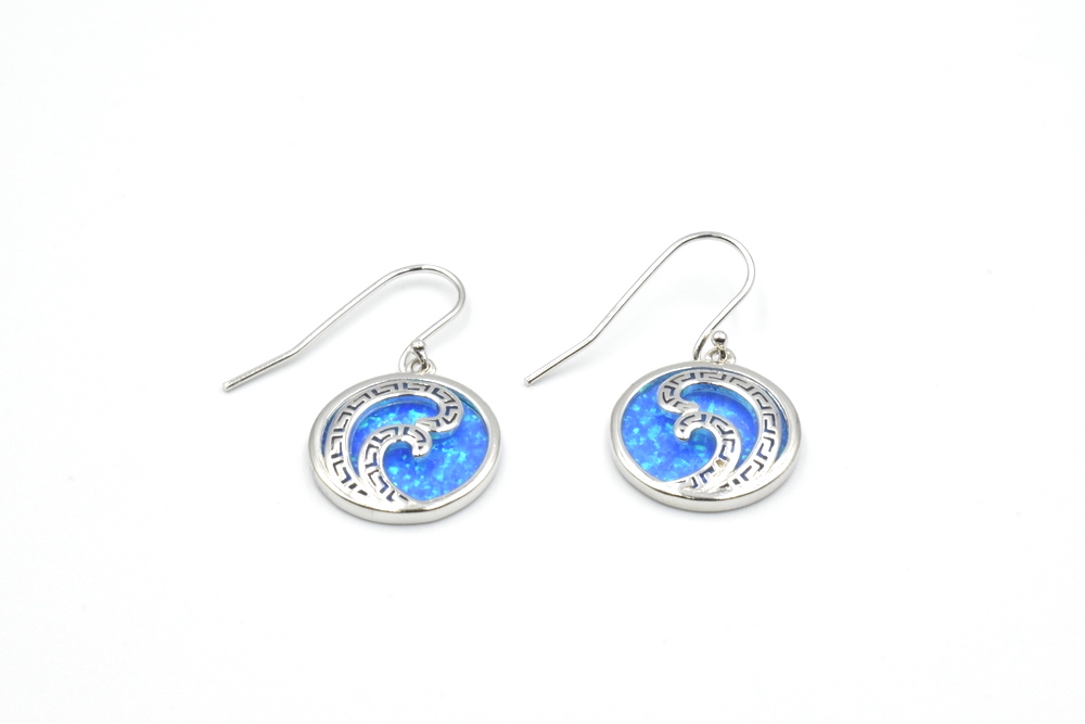 silver earrings with opal 