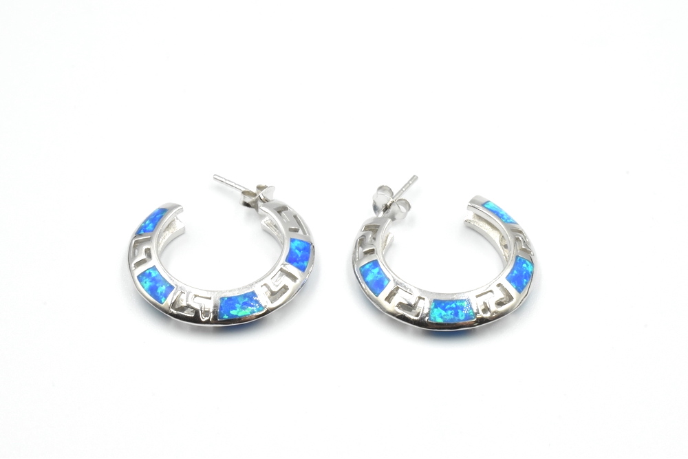 silver earrings with opal 