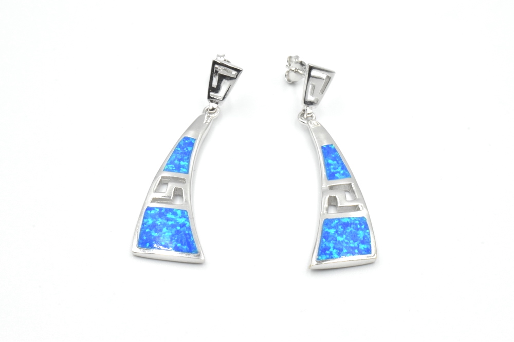 silver earrings with opal 