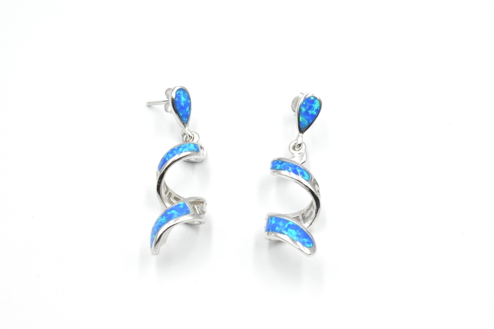 silver earrings with opal 