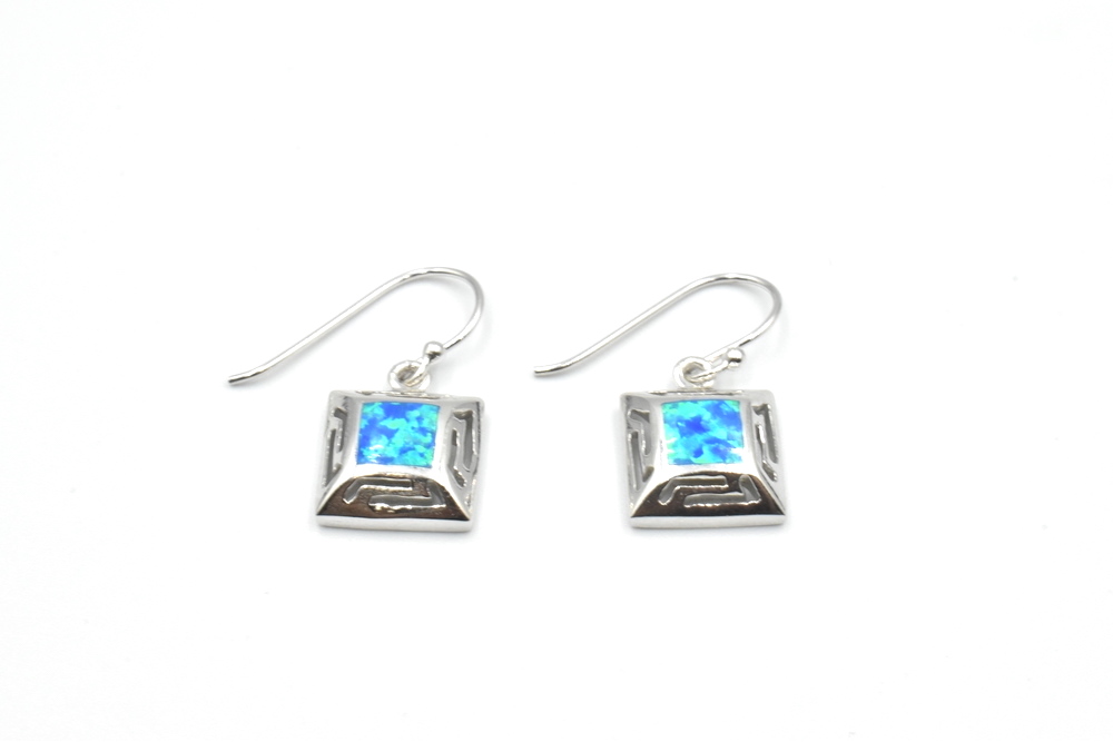 silver earrings with opal 