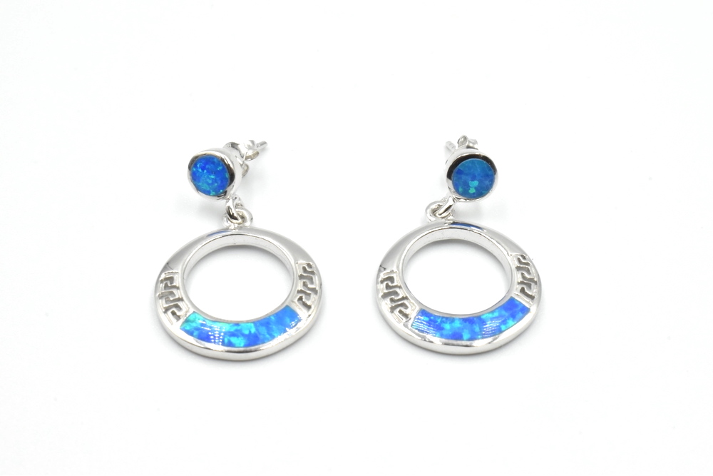 silver earrings with opal 