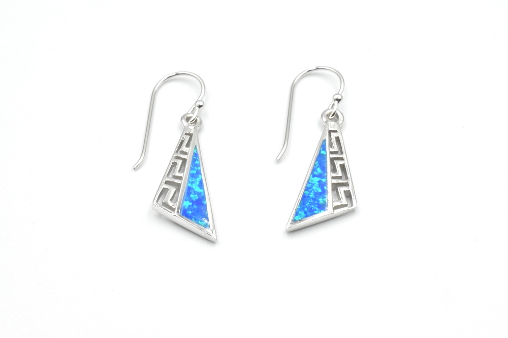 silver earrings with opal 