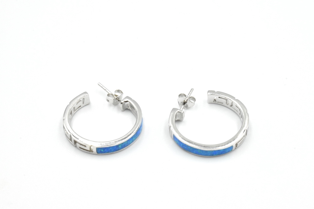 silver earrings with opal 