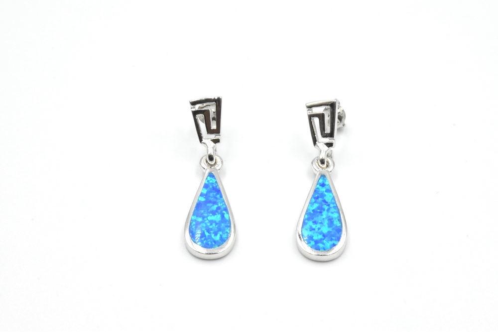silver earrings with opal 