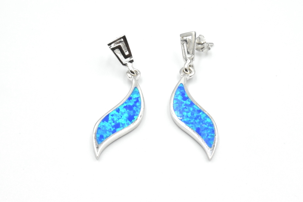 silver earrings with opal 