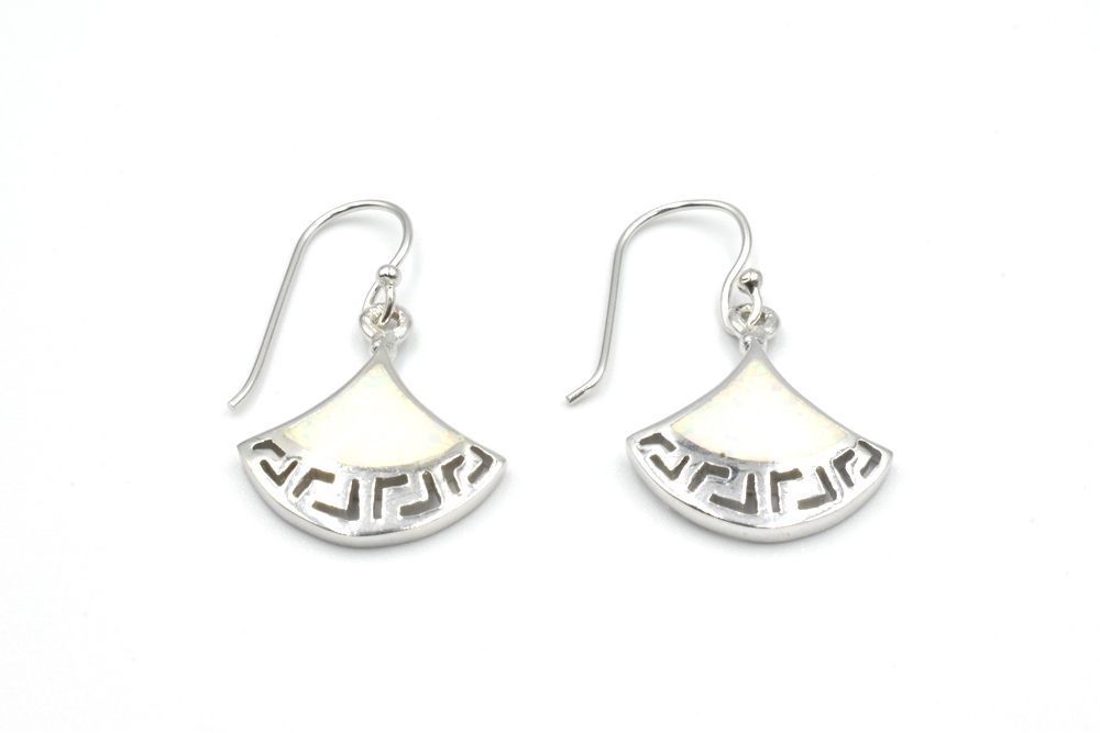 silver earrings with opal 