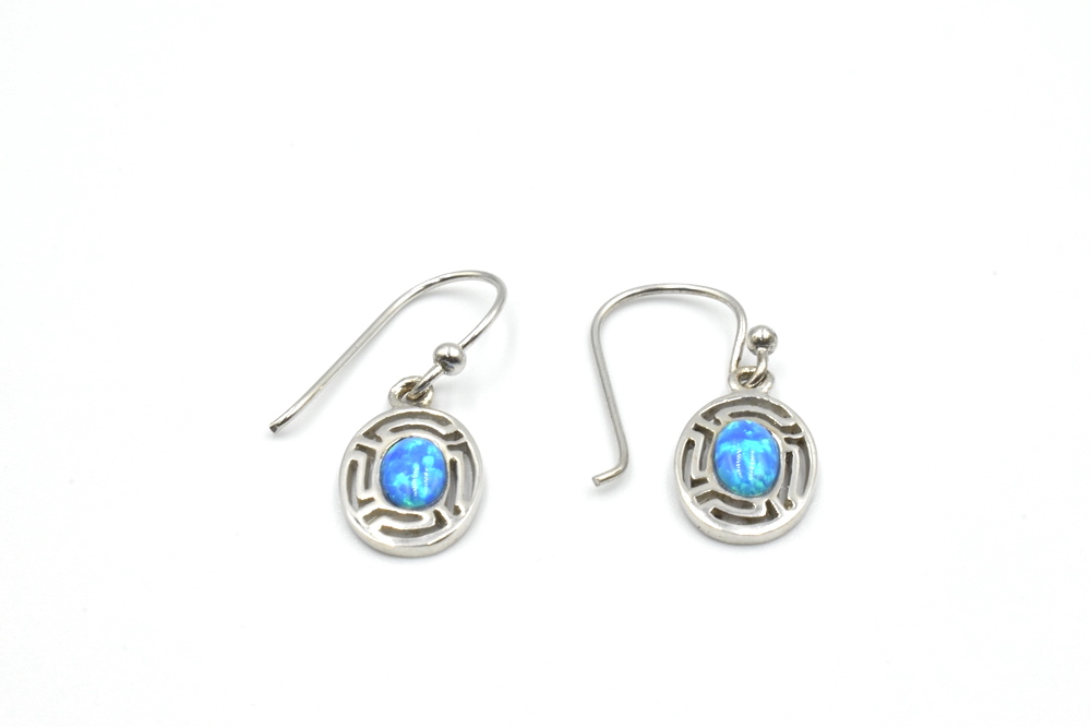 silver earrings with opal 