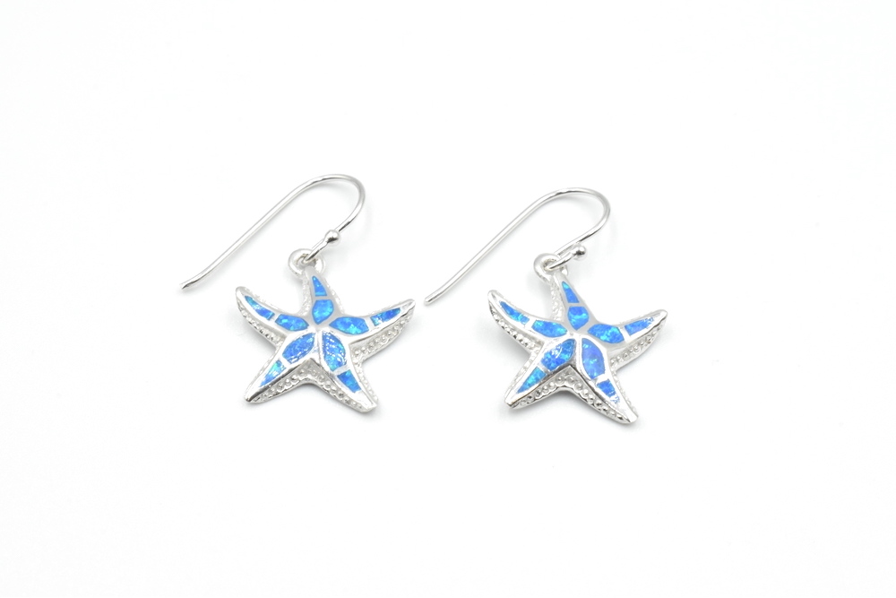 silver earrings with opal 