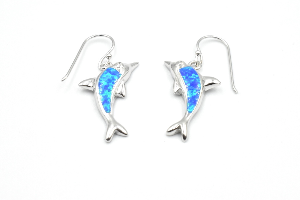 silver earrings with opal 