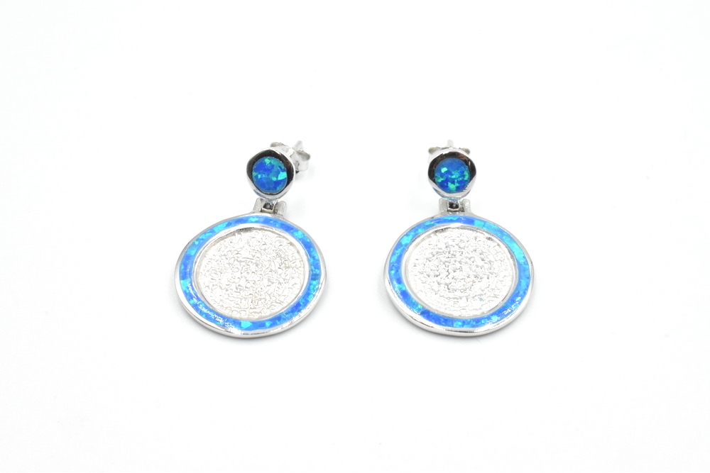 silver earrings with opal 