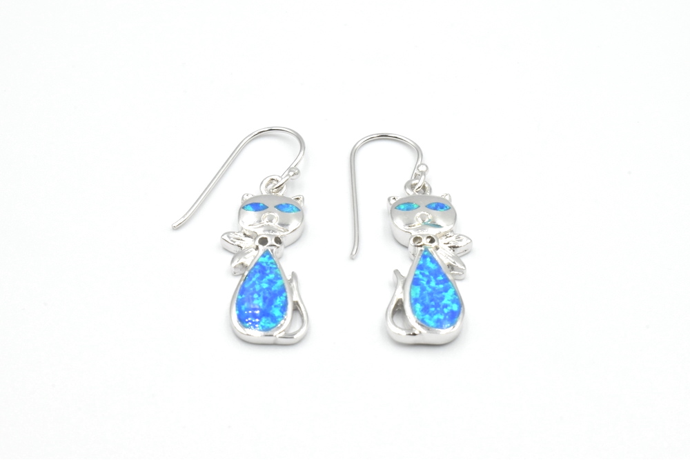 silver earrings with opal 