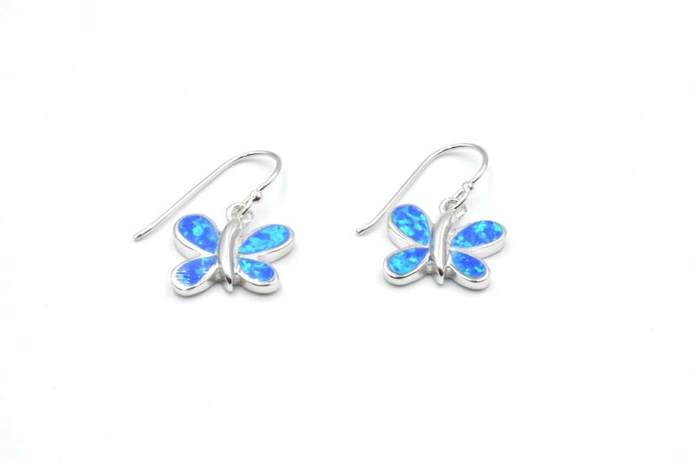 silver earrings with opal 